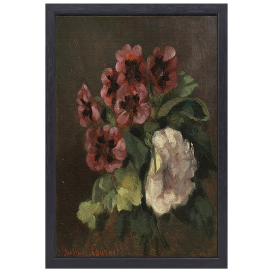 Bouquet of Flowers - Gustave Courbet canvas met baklijst