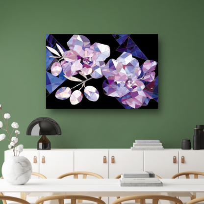 Minimalistische Abstracte Paarse Bloemen canvas