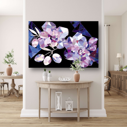 Minimalistische Abstracte Paarse Bloemen canvas