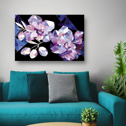Minimalistische Abstracte Paarse Bloemen canvas