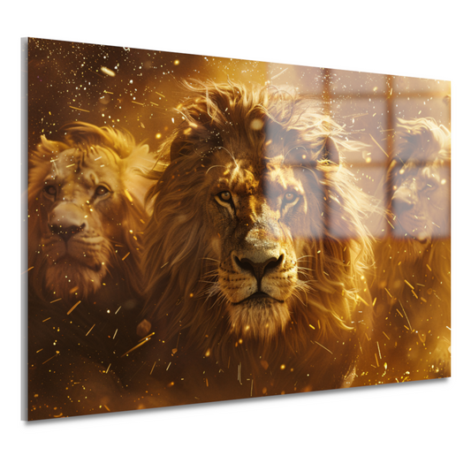 Leeuwen savanne zonsondergang acrylglas