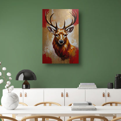 Majestueus hert in gouden gloed canvas