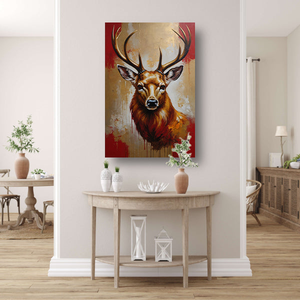 Majestueus hert in gouden gloed canvas