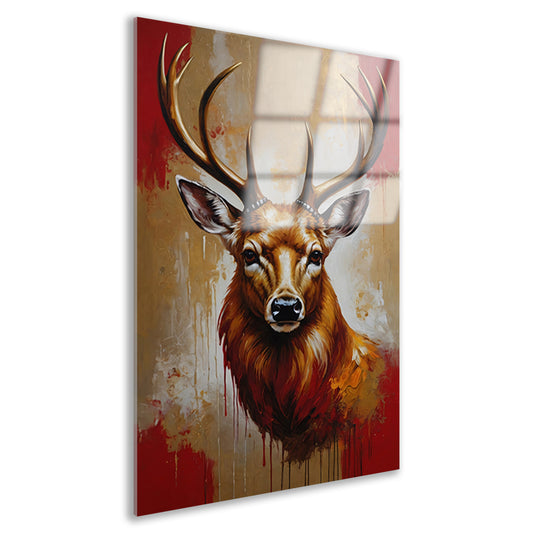 Majestueus hert in gouden gloed acrylglas