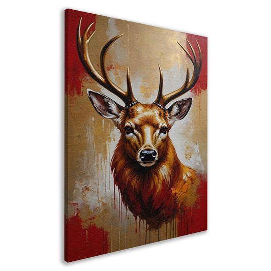 Majestueus hert in gouden gloed canvas