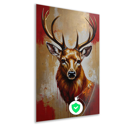 Majestueus hert in gouden gloed poster