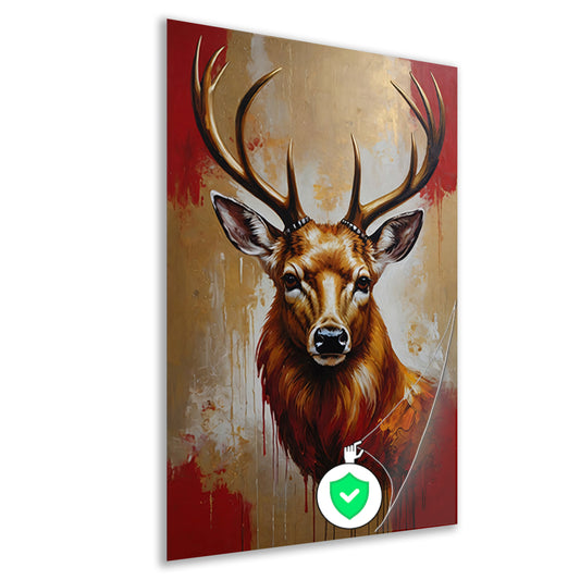 Majestueus hert in gouden gloed poster