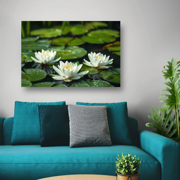 Impressionistische waterlelies poster
