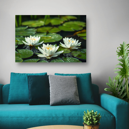 Impressionistische waterlelies poster