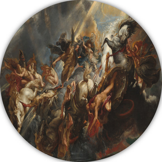 De Val van Phaeton - Peter Paul Rubens aluminium muurcirkel