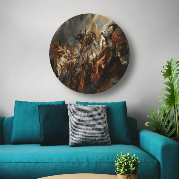De Val van Phaeton - Peter Paul Rubens aluminium muurcirkel