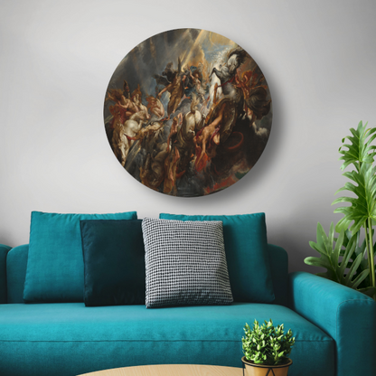 De Val van Phaeton - Peter Paul Rubens aluminium muurcirkel