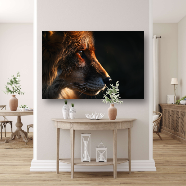 De starende blik van een schuwe vos acrylglas