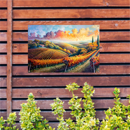 Herfstlandschap met Wijngaard tuinposter