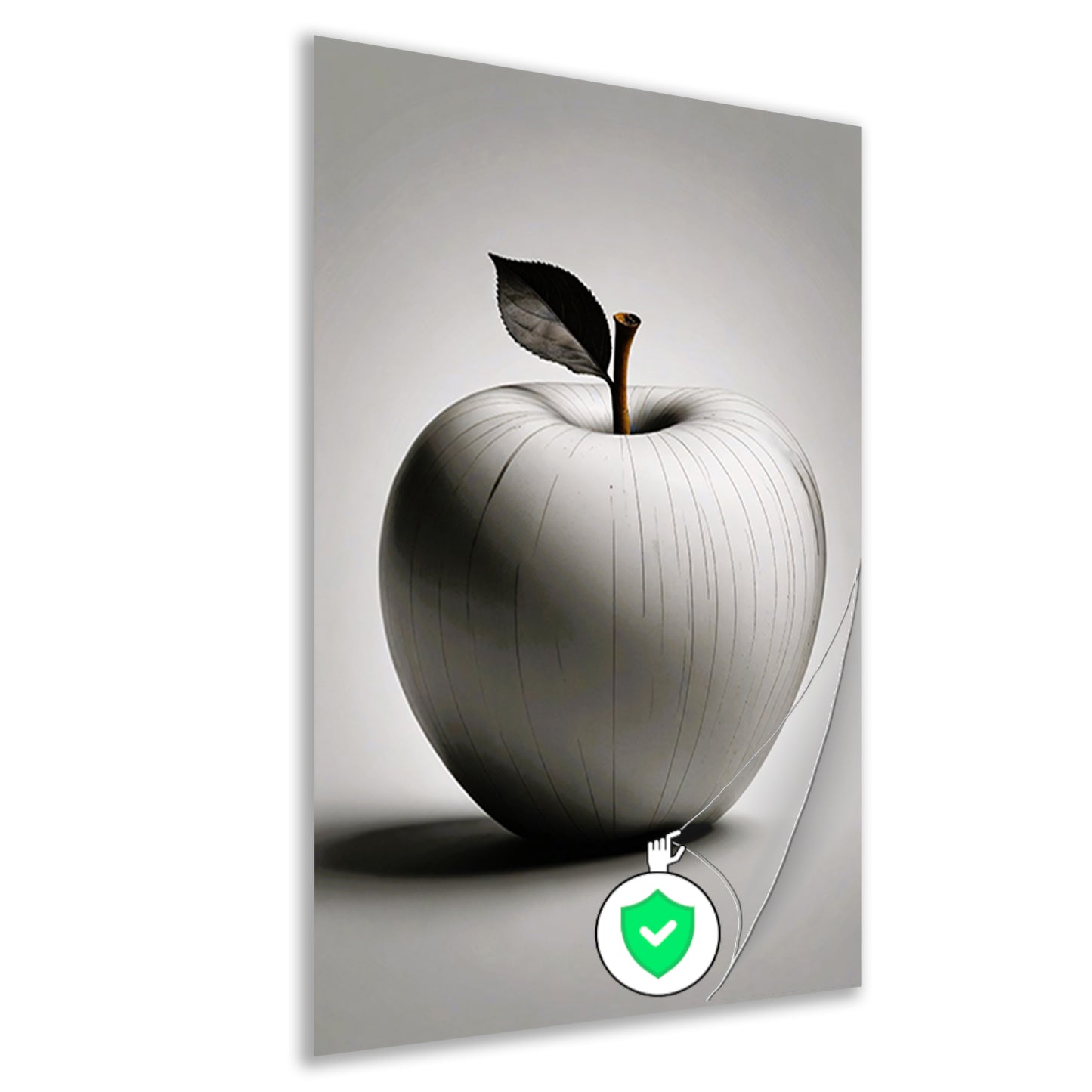 Gestileerde Appel met Golvende Lijnen poster