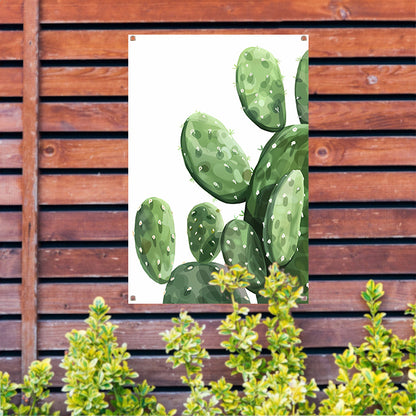 Digitale Kunst: Groene Cactus tuinposter