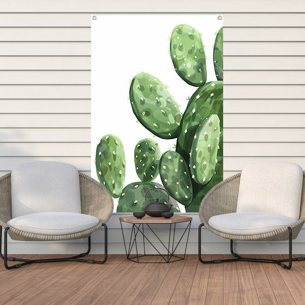 Digitale Kunst: Groene Cactus tuinposter