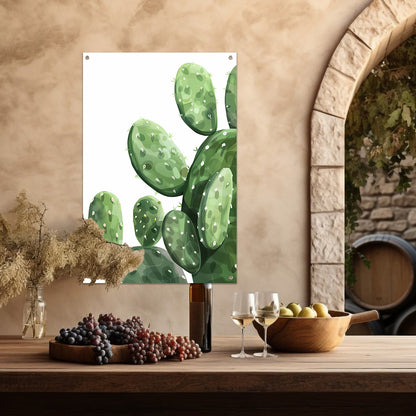 Digitale Kunst: Groene Cactus tuinposter