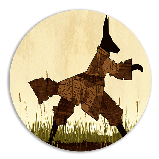 Wolf in abstract veld met gras forex muurcirkel