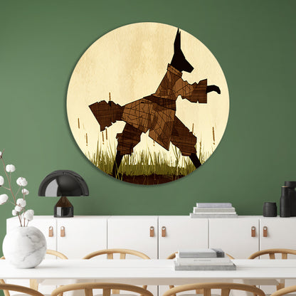 Wolf in abstract veld met gras forex muurcirkel