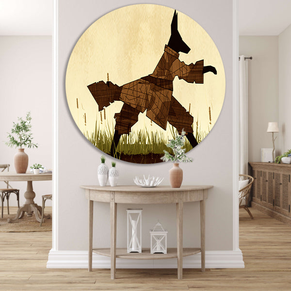 Wolf in abstract veld met gras forex muurcirkel