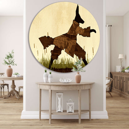 Wolf in abstract veld met gras forex muurcirkel
