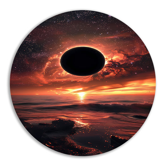 Zonsverduistering bij zonsondergang aan zee forex muurcirkel