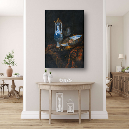 Stilleven met een Aquamanile, fruit en een Nautilusbeker - Willem Kalf Acrylglas