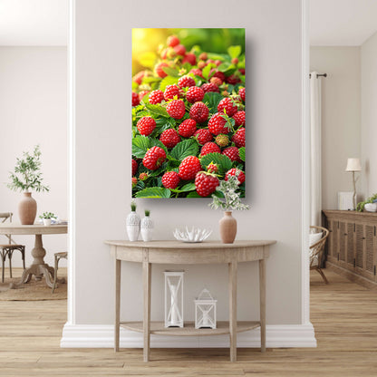Close-up van Rijpe Frambozen in Zonlicht canvas