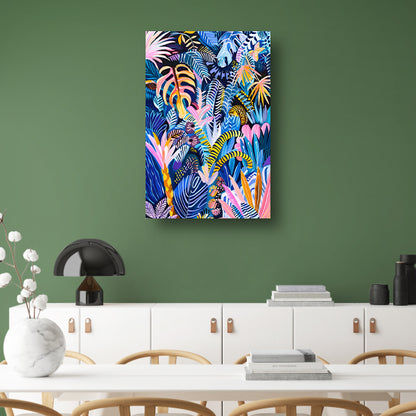 Abstracte kleurrijke kunst van planten en bladeren poster