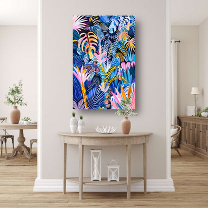 Abstracte kleurrijke kunst van planten en bladeren poster