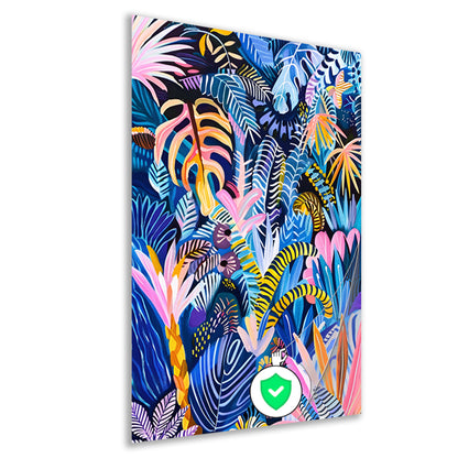 Abstracte kleurrijke kunst van planten en bladeren poster