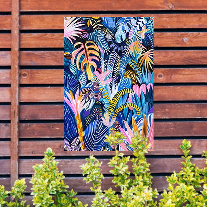 Abstracte kleurrijke kunst van planten en bladeren tuinposter