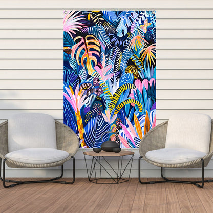 Abstracte kleurrijke kunst van planten en bladeren tuinposter
