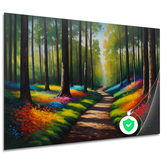 Betoverend Kleurrijk Bos met Wandelend Pad poster