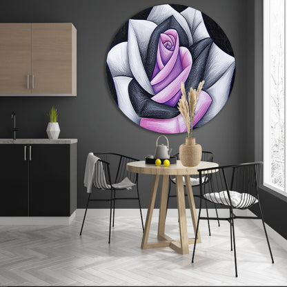 Abstracte roos met contrasterende kleuren forex muurcirkel