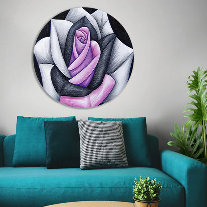 Abstracte roos met contrasterende kleuren forex muurcirkel