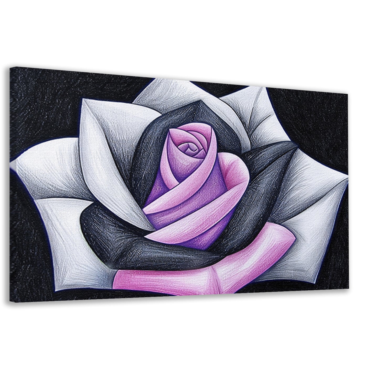 Abstracte roos met contrasterende kleuren canvas