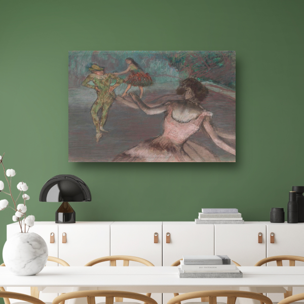 Harlekijn en dansers - Edgar Degas canvas met baklijst