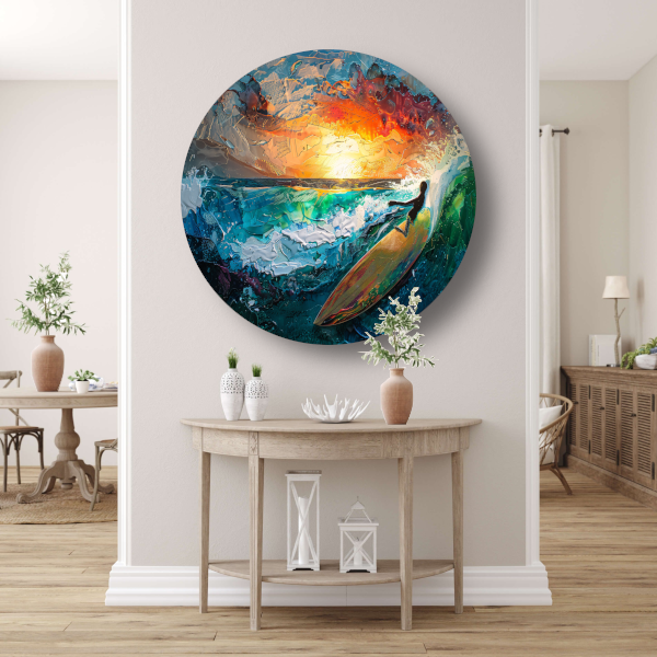 De Grote Golf van Kanagawa door Hokusai aluminium muurcirkel