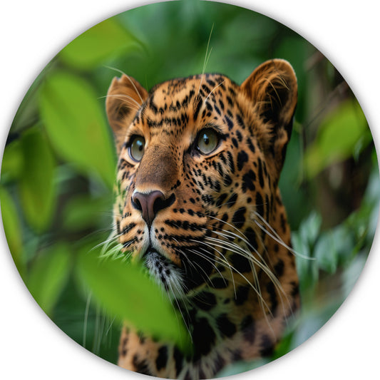 Luipaard Tussen Groen in Jungle forex muurcirkel