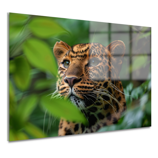 Luipaard Tussen Groen in Jungle acrylglas