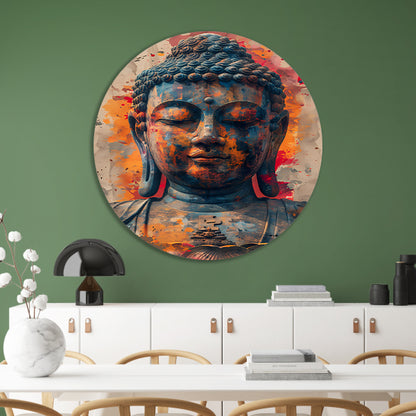 Boeddha in Kleurrijk Abstract explosie forex muurcirkel