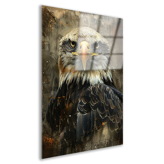 Mysterieuze adelaar met rustieke achtergrond acrylglas