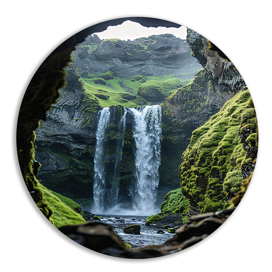 Waterval in rotsachtig landschap forex muurcirkel