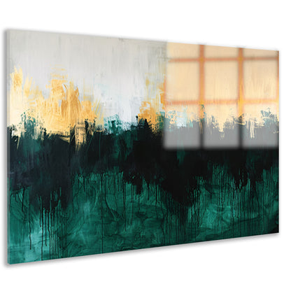 Abstract schilderij met dynamische kleurrijke accenten acrylglas