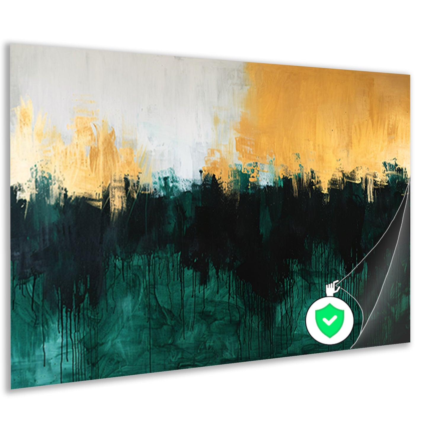 Abstract schilderij met dynamische kleurrijke accenten poster