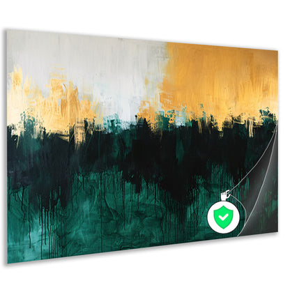 Abstract schilderij met dynamische kleurrijke accenten poster