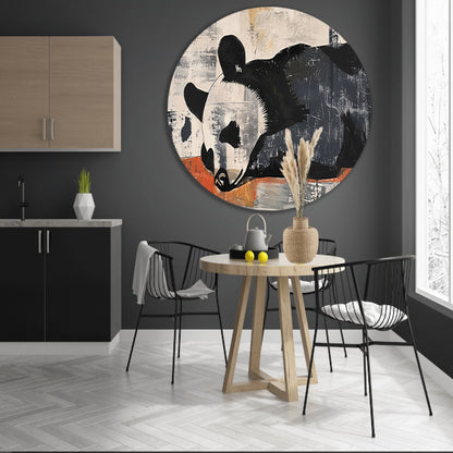 Beer rustend op abstracte achtergrond aluminium muurcirkel