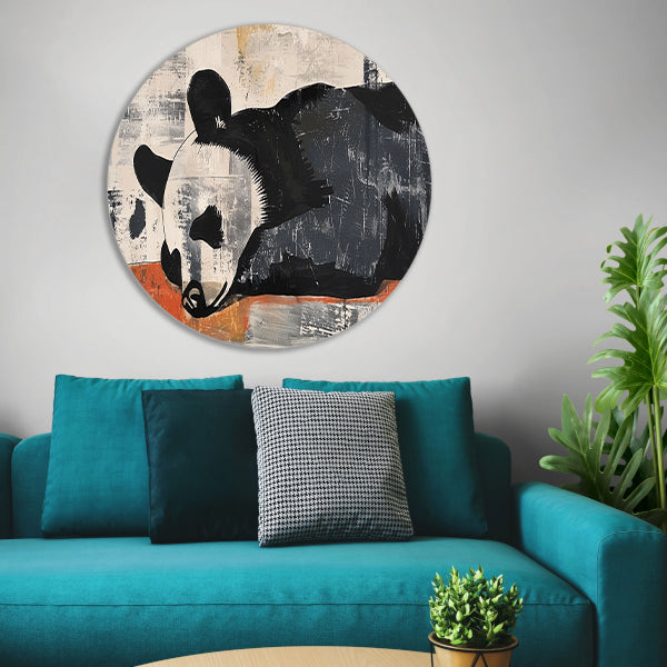 Beer rustend op abstracte achtergrond aluminium muurcirkel